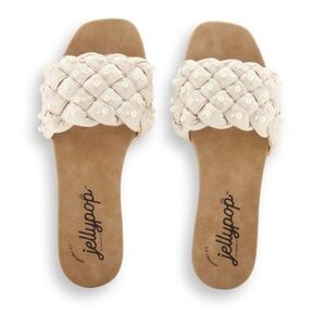 Jellypop Women's Tan and Cream Woven Sandals